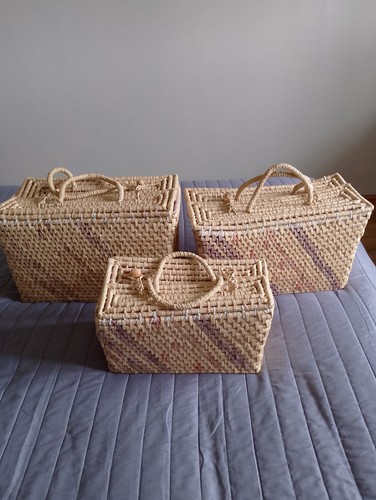 Wicker picnic baskets set - 3,
