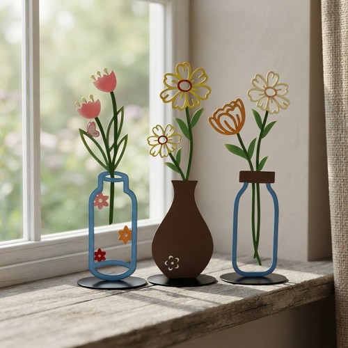 Piece rustic metal flower - metal,