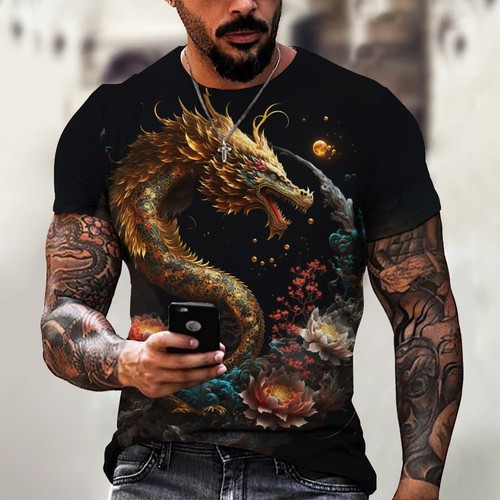 Men dragon print shirt - men's, t-shirt