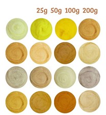 Yellow Beige Sand Colours Carded Roving Wool Needle dry wet Felting Spinning DIY