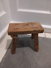 Handcrafted Rustic Reclaimed Elm Wooden Mini / Baby Stool 