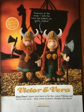 KNITTING PATTERN Alan Dart Victor + Vera viking toy helmet + axe 26cm tall toys