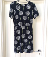 Warehouse Dress Women's Size 10 Black Short Sleeved Floral Design