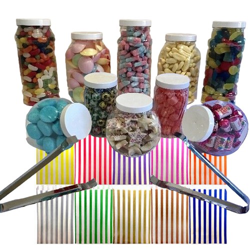Mixed plastic sweet jars x10 - mixed,