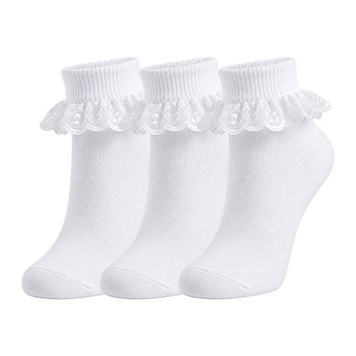 Girls lace frilly ankle - girls, socks
