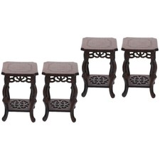  2 Count Flower Display Stand Bonsai Chinese Wooden Plant Stands Pedestal