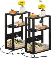 Slim 3-Tier Wood Side Table