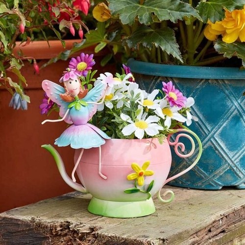 Pretty teapot fairy - fairy, metal