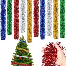 2M (6.5FT Tinsel Chunky Christmas Tree Decoration Home Xmas Garland 10 Colour UK