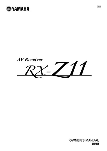 Yamaha z11 receiver owners - receiver,