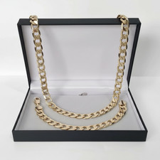 Mens 9ct gold curb - mens,