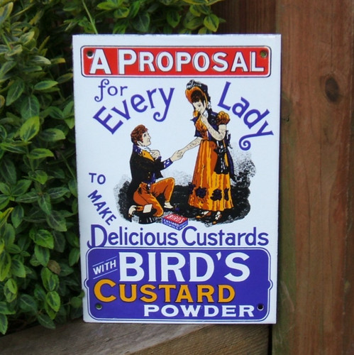 Enamel sign bird - sign, custard