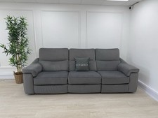 Natuzzi Rock 4 Seater Power Recliner Sofa In Grey Velvet - Delivery Available