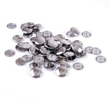 100 Bulk Hemline Non Sew Self Cover Metal Top Buttons Fabric Garments 22 mm