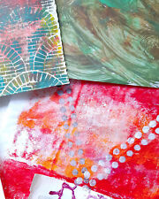 Mixed Media Geli Print Hand Painted Collage Papers Art Therapy Junk Journal