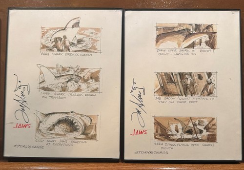 Jaws storyboards signed by - jaws,
