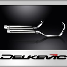 YAMAHA XV535 1987-2003 FULL 2-2 EXHAUST 550mm SILENCER SLASHCUT BAFFLE