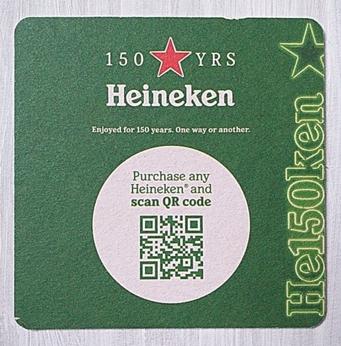 Beer mat heineken 150 years - beer,