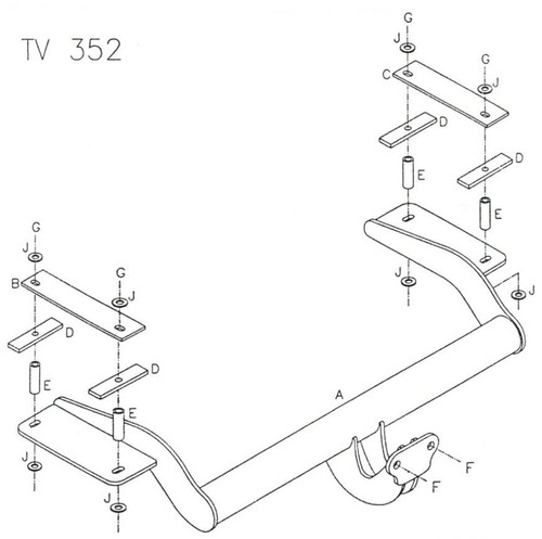 Towtrust fixed flange - fixed, towbar
