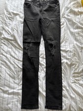 Topman Men’s Black Denim Spray On Skinny Jeans Size 32L (81cm)