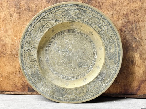 Antique chinese brass plate - antique,