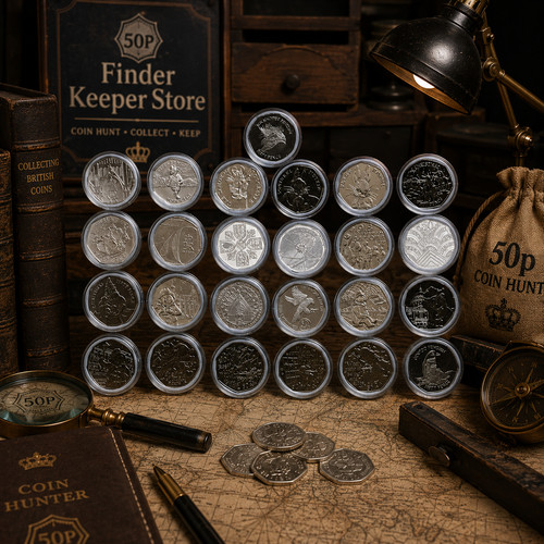50p coins uncirculated capsule - coins,