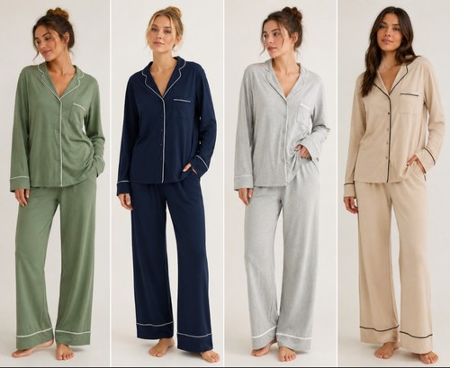 Cotton modal revere long - m&s,