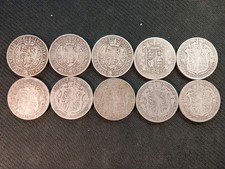10x british silver half crowns - british,