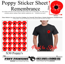 X30 Poppy Remembrance vinyl  stickersdecal craft diy Lest We Forget car home 