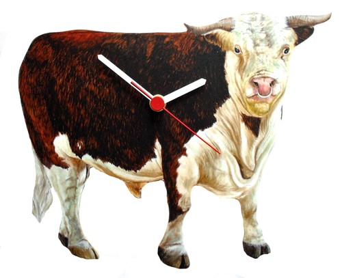 Bull clock angus - clock,