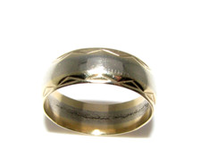 Unisex, ladies, mens 9ct yellow & white gold wedding band ring UK size R