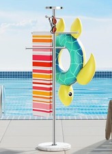 KES Natural Marble Free Standing Towel Rail 150CM Tall Outdoor Pool Bathroom