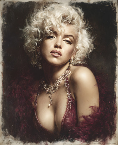 Marilyn monroe burgundy - in, a