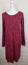 Nomads Jersey Tunic Dress Size 10 Red Floral Long Sleeved 