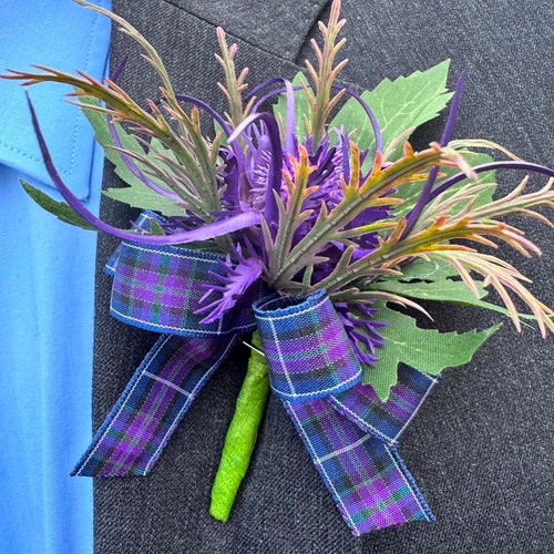 Scottish thistle buttonhole - scottish,