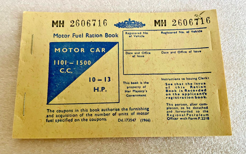 Motor car fuel ration - car, for