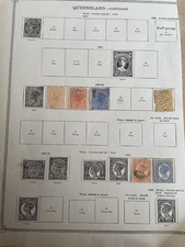 Collection of Old British Empire Australian States Stamps on album pages