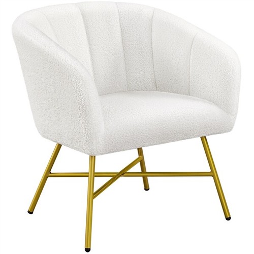 Modern boucle barrel chair - modern,