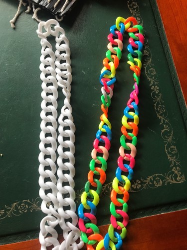 Chunky neon necklaces - neon,