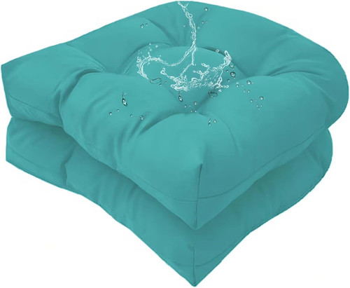 Teal outdoor wicker seat - outdoor,