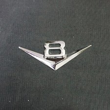1x Silver V8 Chrome Metal