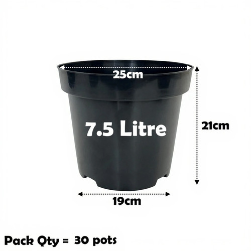 Litre black plant pots - black,