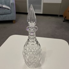 Tutbury Crystal Decanter with Diamond Cross Patterns - Original Stopper