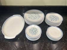 31 Pc 1970's Lenox Dewdrops Dinner Plates Retro Temperware Stonewear