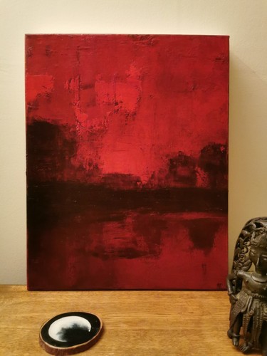 Red abstract oil - abstract,