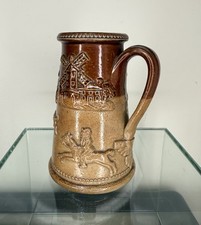 Antique Salt Glaze Stoneware Hunting Jug / Shaving Cup 13cm