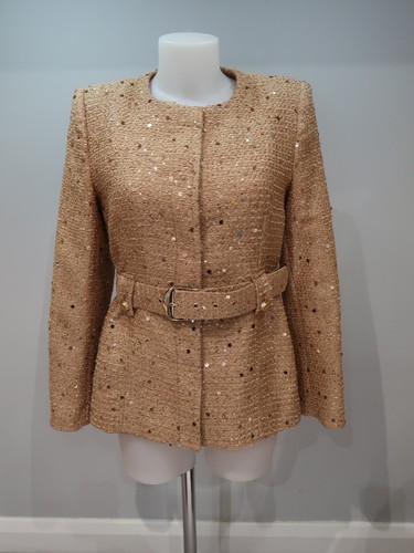 Zara gold sequin blazer - sequin, jacket