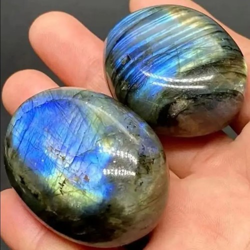 2pcs labradorite palm stones - palm,