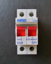 Proteus 100A 100S2 AC22 Double Pole Main Switch Isolator Used Free Post 100 Amp