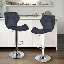 Modern Bar Stools Set of 2 PU Leather Height Adjustable Swivel Bar Chair New